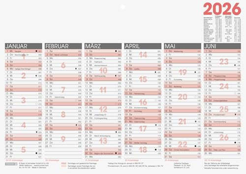 BRUNNEN Tafelkalender 2026 | A4 quer