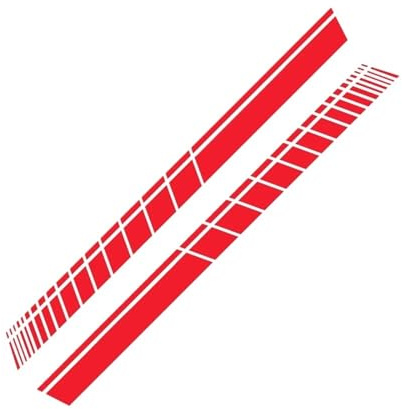 Faldón Lateral 2 Piezas Película Vinilo para Automóvil 150 Cm X 9 Cm, Accesorios Tuning para Faldón Lateral Coche Universales, Pegatinas Rayas Largas Car Side Faldón(Glossy Red)