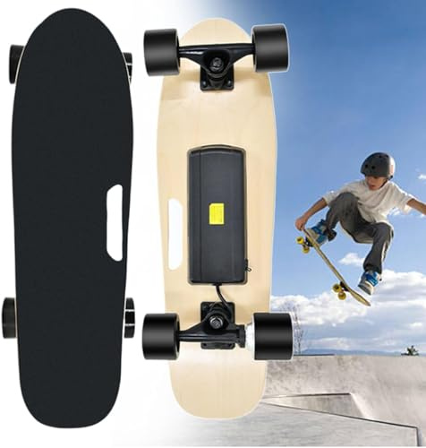 Skateboard elettrici, Longboard Cruiser con telecomando, motore da 350 W, velocità massima 22 km, autonomia 8 km, regolazione a 3 velocità, skateboard elettrici per adulti, principianti, bambini