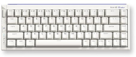 MCHOSE Ace 68 Turbo Hall Effect Gaming Keyboard, 65 % CNC Aluminium, Rapid Trigger, 16K/8K Polling, Justerbar Aktivering, RGB USB-C Vit