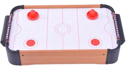 Air Hockey Bord: Bärbart Trä Bord För Två Spelare 49,5 X 30 X 9 Cm, Kompakt Lufthockey Skrivbord, Interaktiv Leksak För Föräldrar Och Barn, Roligt Starspel