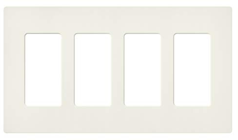 Lutron Claro 4 Gang Decorator/Rocker Wallplate, Satin, Biscuit (1-Pack) | SC-4-BI