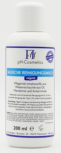 Basische Reinigungsmilch pH 8, 7, basische Milch zur Reinigung, Make-up-Entfernung, ph-Cosmetics, 200 ml