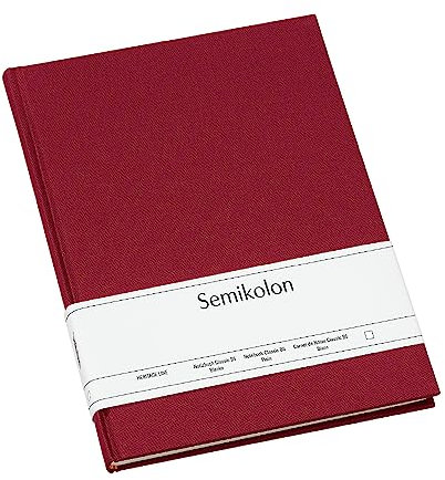 Semikolon 351282 Notizbuch Classic B5 blanko - 176 Seiten, cremeweißes Papier - Lesezeichen - burgundy dunkel-rot