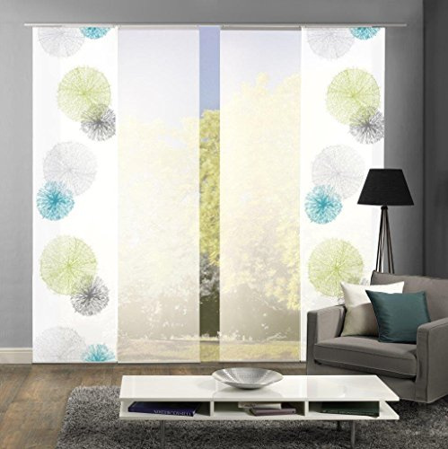 Home Fashion Set-Angebot Schiebegardinen Rawlins (SCOPPIO), Set-Größen, inkl. hochwertigem Zubehör (4, grün, 94999)