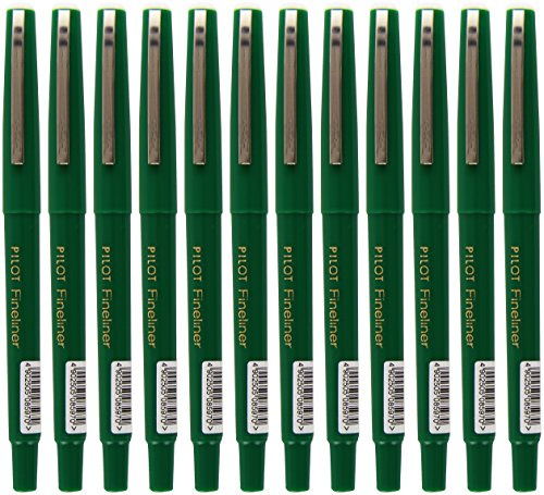 Pilot Fineliner 1,2 mm spets - grön, låda med 12