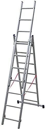 Facal Échelle- escabeau coulissant,e 3 plans, 7 + 7 + 7 marches, Een aluminium, F fabriquée en Italie