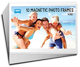 Shot2go Pack of 10 Magnetic Photo Fridge Frame Pockets Clear 4x6