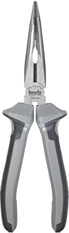 kwb Profi Flachrund-Zange/Flach-Zange 200 mm 382620 nach DIN ISO 5745 45° gebogene Form, Schneidkanten induktiv gehärtet