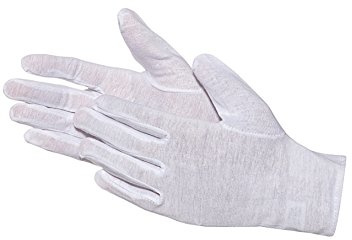 Jah 1092 - Guantes de algodón (12 pares, talla 7), color blanco