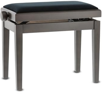 GEWA Pianobank Deluxe, Massivholz, höhenverstellbar, Nussbaum dunkel matt 2