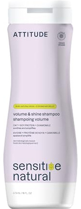 ATTITUDE Volumising Shampoo for Sensitive Scalp, Chamomile, 473 ml | Dermatologist Tested & Soothing Oat & Fine Thin Hair, EWG Verified, Rich Lather, 97% Naturally Derived, Vegan