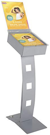 DISPLAY SALES Prospektständer Outdoor Plus DIN A4 Hochformat | wasserfester Prospekthalter aus Metall mit Prospektbox und Postertasche