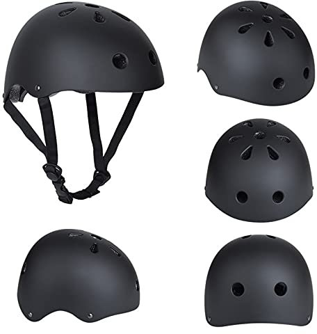 Multifunktions Fahrradhelm Kinder Jungen mädchen, Verstellbaren Schutzhelm Kinderhelm Skaterhelm, Sporthelm für Fahrrad Klettern Roller Skateboard (Schwarz,S(50-54 cm))