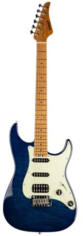 EART NK-C3 E-Gitarre mit 6 Saiten Ahorngriffbrett Solid Body Rechtshänder, Edelstahlbünde, Blau…