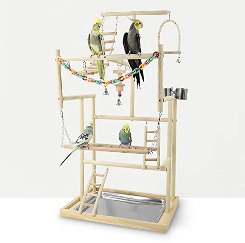 Parrot Playstand, Bird Playground, Papagei Vogel Spielplatz, Papageien Vogelständer Vogelspielplatz für Vogelkäfige, für Wellensittich Nymphensittich(48 * 33.5 * 94.5CM)