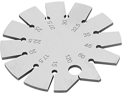 Gamme D'angle de Jauge de Biseau en Acier Inoxydable 15-120 Degrés Jauge D'angle de Hache Forme Ronde Détecteur D'angle de Couteau pour Mesurer L'angle de Couteau