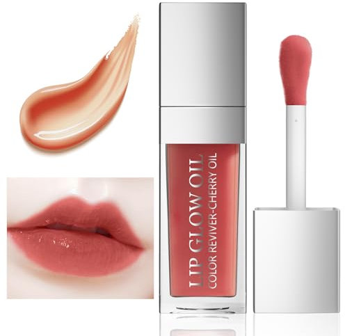 Ceboic Brillants à Lèvres, Hydratant Gloss à Lèvres Transparent Lip Glow Oil, Gloss Repulpant Levres, Non-Sticky Huile à Lèvres Rouge à Lèvres Liquide Teinté pour Filles et Femmes (Bois de Rose)
