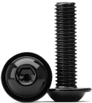(40 unidades) M6 Tornillos de Cabeza Allen Semirredonda M6 x 10 mm Brida Hexágono Interior Acero Inoxidable 304 Negro Rosca Completa