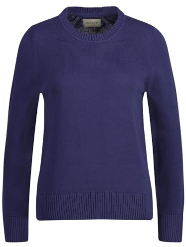 Gant Damen Classic Cotton C-Neck Pullover, Dusty Navy, XL