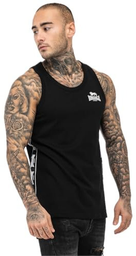 Lonsdale Herren CLOUSTA Singlet, Black/White, 56