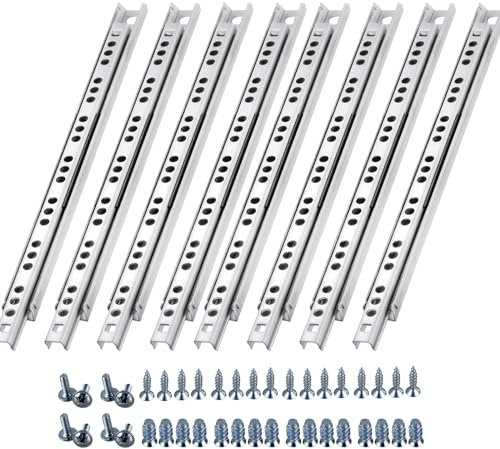Schubladenschienen, 8 Stück(4 Paar) Schubladenauszug Schienen für Schubladen Teleskopschiene Schubladenführungen Teilauszug mit Rollen Für Schränke Lagerschränke Schubladen