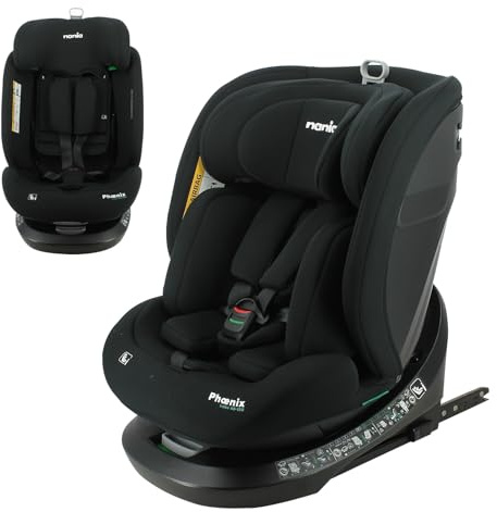 Nania - Phoenix 360° Swivel car seat - I-Size 40-150 cm - Evolutive from Birth to Approx. 12 Years - Group 0+/1/2/3 - isofix attachments - Side Protectors