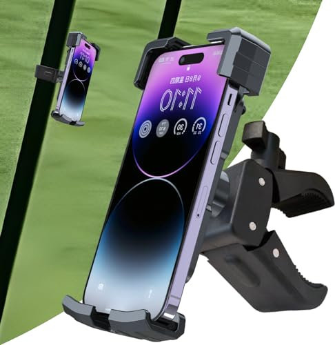 YKI Golf Cart Phone Mount, Universal Cell Phone Holder for Golf Cart, ATV, Stroller, Motorcycle, Bike, Scooter, Golf Cart Phone Holder for iPhone, Samsung Galaxy, Google Pixel & Android Phones