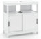 COSTWAY Waschbeckenunterschrank mit 2 Schiebetüren, Bad Unterschrank freistehend, Badezimmer Waschtischunterschrank weiß für Toilettenartikel, 60 x 30 x 60 cm
