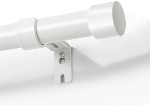 Joydeco Einstellbare Weiß Gardinenstange Set 76cm-236cm Dekorative Vorhangstange mit Aluminium Endkappe für Duschraum Schlafzimmer Wohnzimmer DEY2A