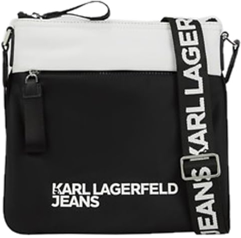 Karl Lagerfeld Jeans Homme Essential Nylon Flat Crossbody White/Black One size