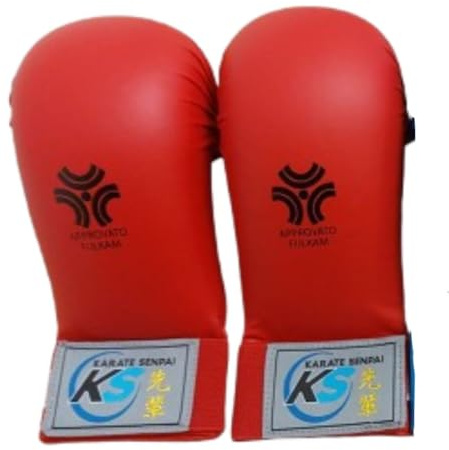 Karate Senpai | Guanti Karate Kumite Leggeri e Resistenti, Ideali per Allenamento e Competizione arti marziali FIJLKAM_APPROVATO, Varie taglie e colori (Rosso, L)