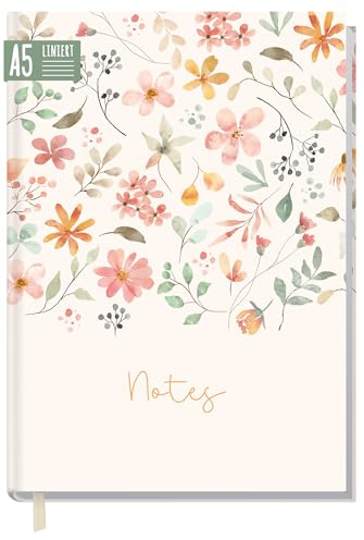 Häfft® Trendstuff Notizbuch A5 liniert Journal Tagebuch Wild Blossoms
