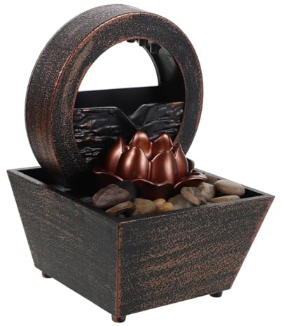 Didiseaon Fontaine Cascade pour Bureau avec Lumières LED Fontaine à Eau De Table Décorative Kit De Méditation Zen Portable