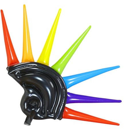 W WIDMANN MILANO Party Fashion 01459 - Aufblasbarer Helm, mit Spikes, 90 cm, Zubehör, Karneval, Kopfbedeckung, Haarschmuck