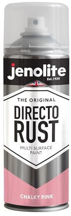 JENOLITE Directorust Chalky Spray Paint | PINK | 400ml | Multi-Surface Chalky Finish Spray Paint | Ideal For Furniture, Ornaments, Picture Frames | Interior & Exterior Use | RAL 3014