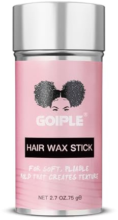Goiple Wax Stick for Hair, Hair Pomade Stick Long-Lasting Styling Wax Stick, Hair Wax Stick Smoothing & Slick Stick for Hair Wigs, Styling Waxes for Fly Away & Edge Frizz Hair (2.7 oz)