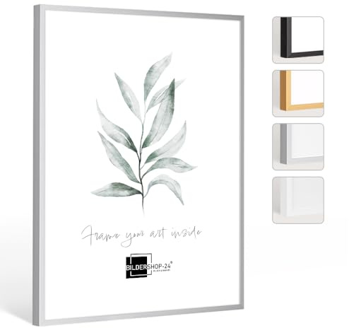 Bildershop-24 Cornice portafoto Milano in alluminio, 50 x 60 cm, in Alluminio naturale