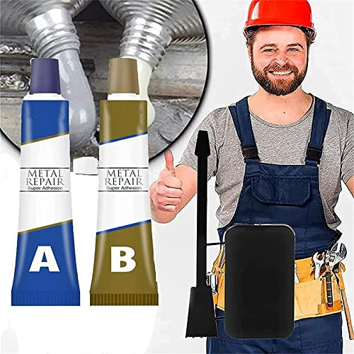 Colle de réparation magique en fonte pour métal - Résistance à la chaleur industrielle - Pâte de réparation pour métal - Colle de soudure magique pour fonte métallique