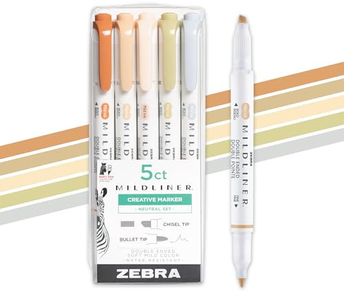 Zebra Mildliner Neutral Vintage Set 5 Pack (78605)