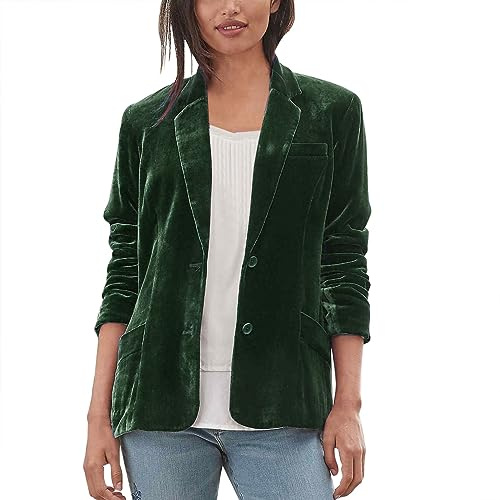Femme Blazer en Velours Côtelé à Manches Longues OL Bureau Affaires Jackets Élégant Cardigan Blouson Jacket Veste De Costume à Revers avec Bouton Veste Vintage Devant Ouvert Manteau