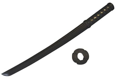 TEKKA BUDO Shoto TPR Kunststoff - Schwarz - 62 cm mit Tsuba - Kurzschwert Japanisch - Holzschwert Aikido, Iaido, Kempo, Kobudo, Kampfkunst Trainingsschwert