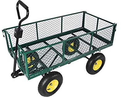 Klappwagen mit Rädern, Handkarren mit Schubkarren, Plattformwagen für Nutzfahrzeuge, Gartenkarren für den Außenbereich, maximale Belastung 500 kg