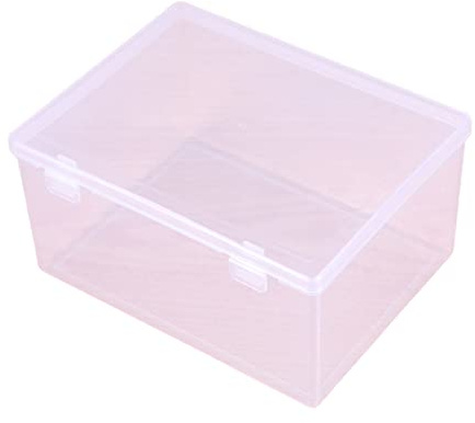 Meiliyizu Scatola portaoggetti trasparente multifunzione per la custodia in plastica per gioielli con coperchio visibile per la casa