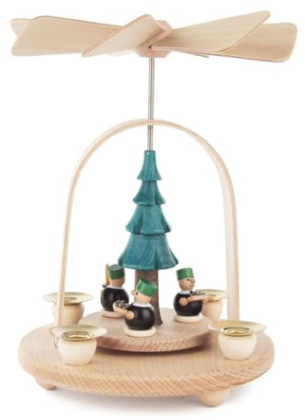 Rudolphs Skattkista, pyramid med bergsmän för ljus, 10 mm, B x H x D, 15 x 19 x 15 cm, ny kompis, gruvarbetare, julpyramid, träpyramid