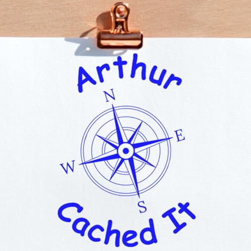 Self-Inking Compass Quest Geocaching Log Stamp - Custom Geocache Name Stamp for Geocaching Dads - Outdoor Adventures - Easy Press & Print - 11 Vibrant Ink Colors - Ideal for Geocaching Enthusiasts