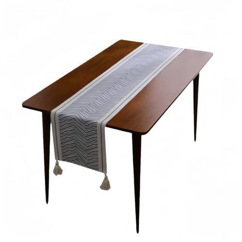 Tischläufer Bedruckte Mehrfarbige Tischsets Mit Quasten, Tischsets, Betttücher, Kommodentischdecken, Tischläufer - Dunkelblau - 35X250cm