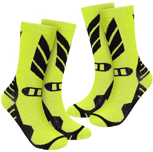 wanchel Warm Kids Ski Socks - 2 Pairs Merino Wool and Cotton Fix Material Skiing Socks, Knee High Winter Warm Snowboard Thermal Socks For Boys Girls Toddlers