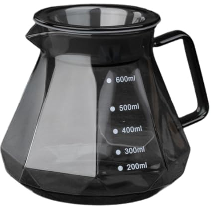 JISADER Cafetera de Vidrio para Verter sobre la Marcha, cafetera de Goteo, Jarra de Vidrio para Acampar, Negro