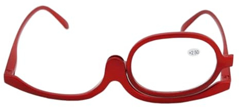 Gafas de maquillaje con aumento: gafas con grados, plegables cosméticas abatibles para mujeres, maquillaje o lectura